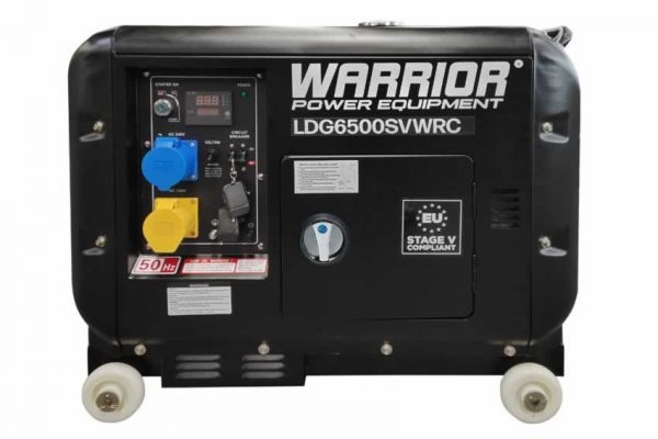 Warrior 6.25 kVa Dieselelverk, 3-fas - Trådlös fjärrkontroll i gruppen Anläggning / Elverk / Elverk Warrior Diesel hos Motorsågsbutiken (LDG6500SV3WRC)