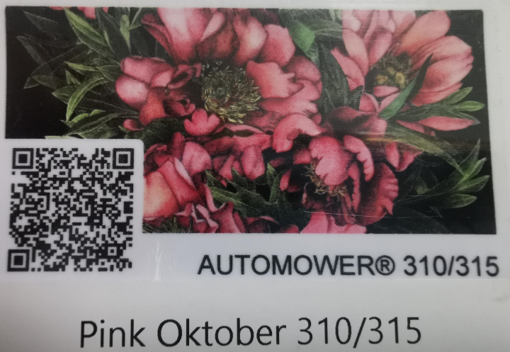 Dekalset Automower 310/315 Pink Oktober i gruppen Skog och Trädgårdsprodukter / Robotgräsklippare / Tillbehör robotgräsklippare hos Motorsågsbutiken (am310-r23867369)