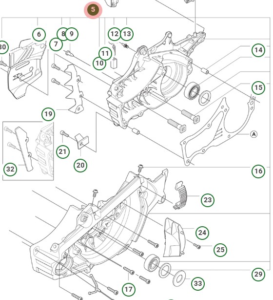 CRANKCASE ASSY 555 GREY