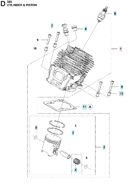 Cylinderkit Husqvarna 565