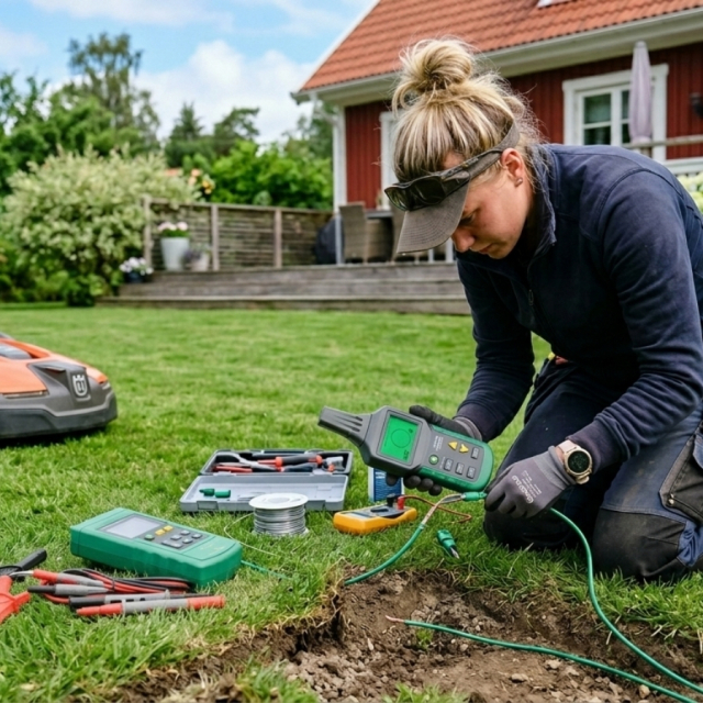 Reparation av slingavbrott robotgräsklippare
