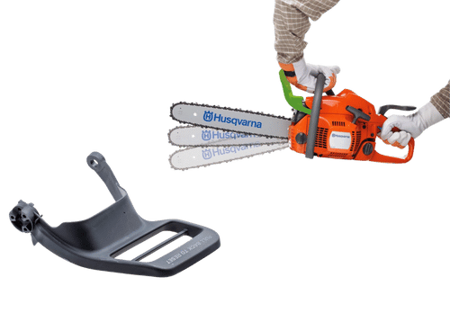 Kastskydd till motorsåg