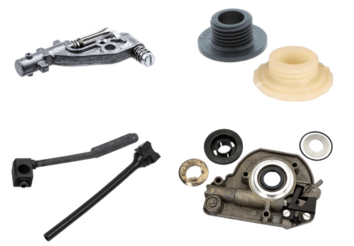 Oljepump, oljeslangar och pumpdrev till motorsågar