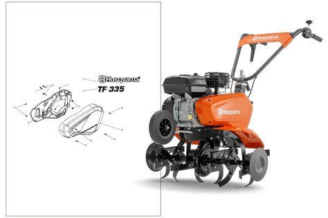 Reservdelar och sprängskiss till Husqvarna TF335