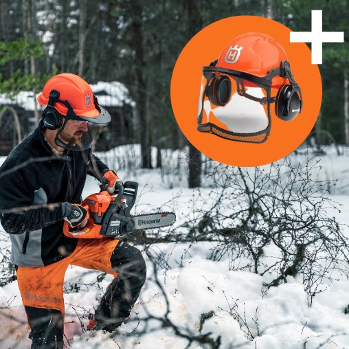 Hjälm på köpet vid köp av motorsåg eller röjsåg
