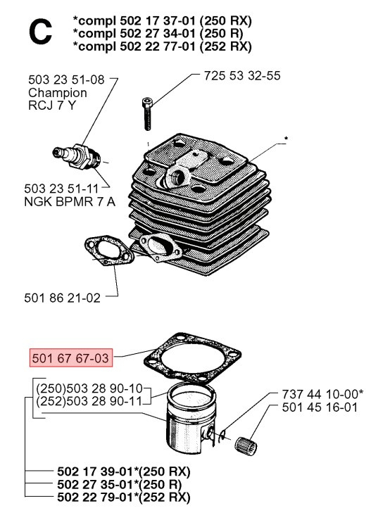 Cylinderfotspackning 5016767-03