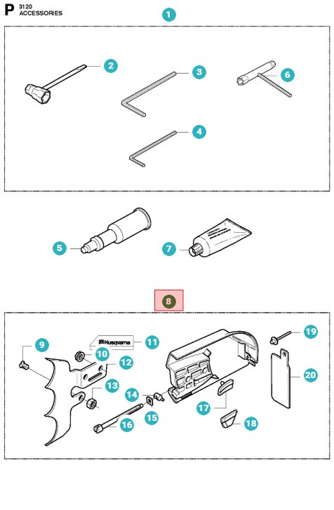 Kopplingskåpa Husqvarna 3120XP