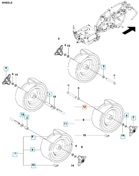 Fälg främre R115B, R115C, R213C, R214, R214TC, R216, R316, R318, R320
