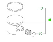 Kolv Kpl 346XP 44,3mm 50CC Decomp Kolv Kpl 346XP 44,3mm 50CC Decomp