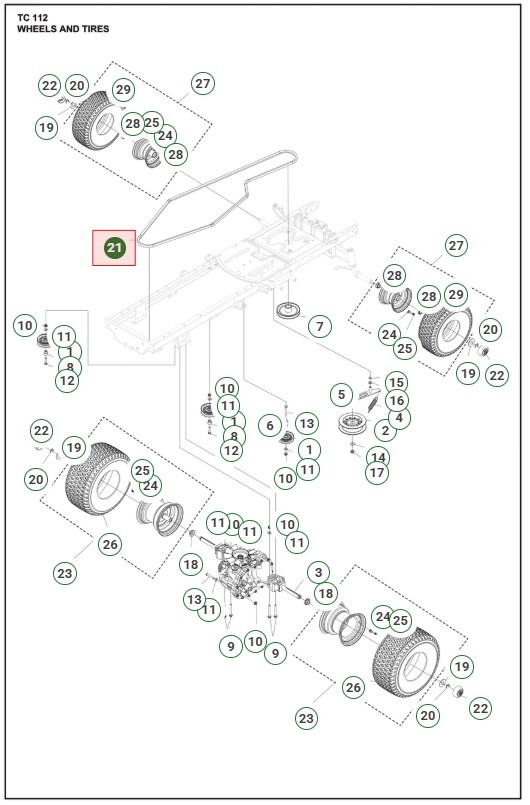 Drivrem Husqvarna TC112, TC114