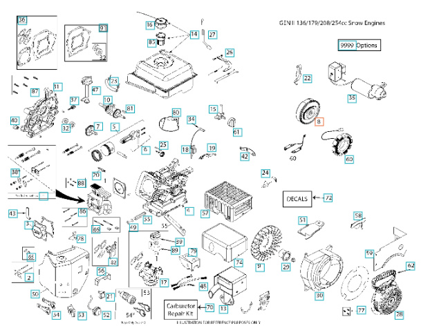 Manual Start Flywheel Assy