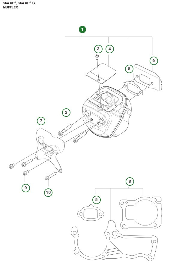 Ljuddämparsats 564XPG