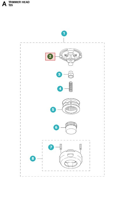 Överdel trimmerhuvud T25
