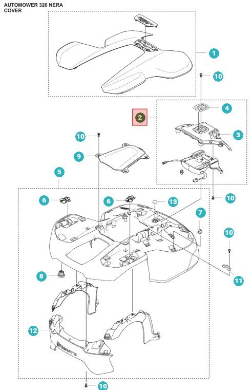 Täcklockssats Automower 320 Nera