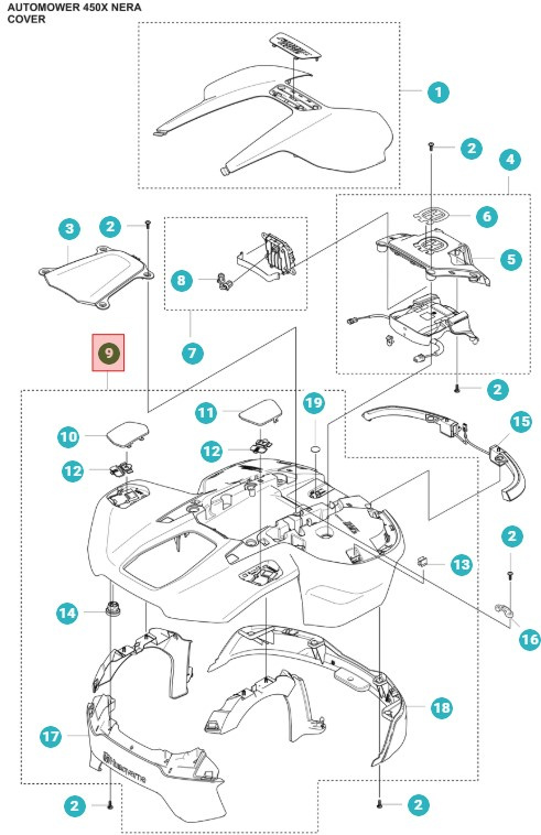 Kaross Automower 430X Nera, 450X Nera