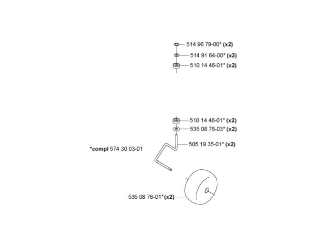 Komplett framhjul 260/265ACX