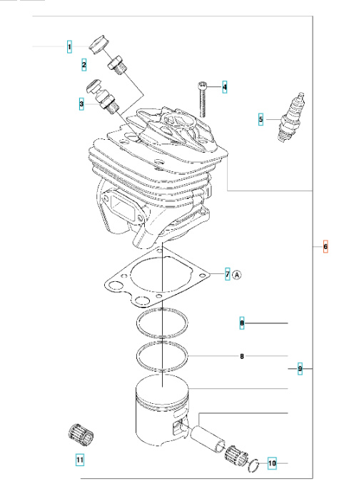 Cylinderkit Husqvarna 570 II, 576XP