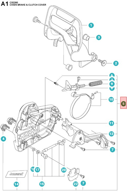 Kopplingskåpa Jonsered CS2252, CS2253, CS2258, CS2260