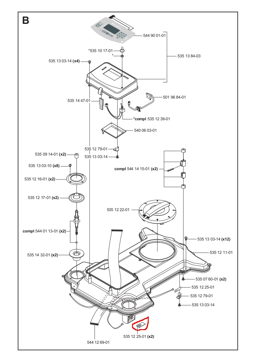Kretskort krock/lyftsensor G2, 220AC, 230ACX, 260ACX