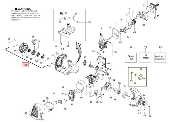 Startapparat Husqvarna 128R, 128C, 128L