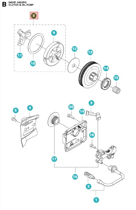 Koppling Husqvarna 543XP