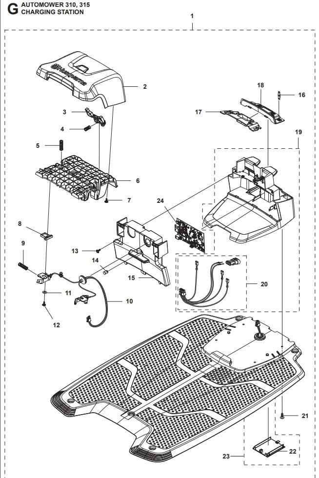 Laddstation Automower 305, 405x, 415x, 310, 315, 315X