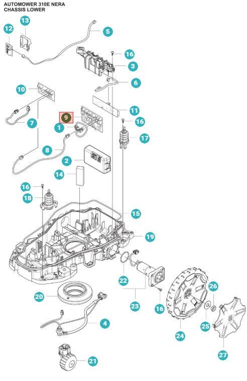 Kretskort motor control Automower 435X, NERA
