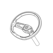 Steering wheel assy long tube, soft rim Steering wheel assy long tube, soft rim