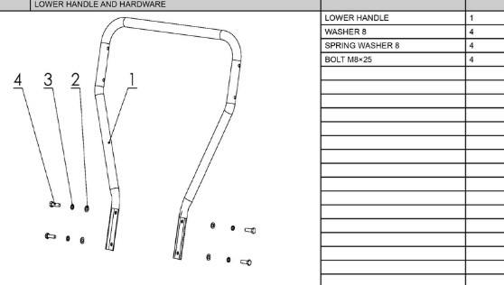 LOWER HANDLE AND HARDWARE