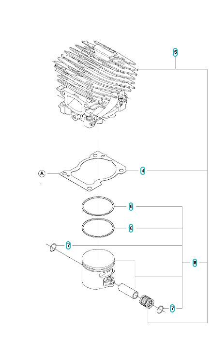 Cylinderkit Husqvarna 592XP, 592XPG